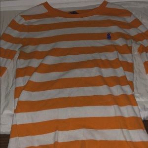 Ralph Lauren orange and whit striped long sleeve